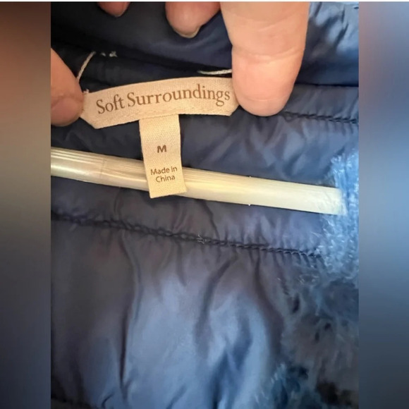 Soft Surroundings Rich Blue Plush Faux Fur Reversible‎ Vest - Picture 9 of 15